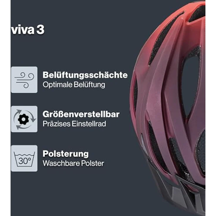 Uvex uvex viva 3, MTB Fahrradhelm in Plum-Grapefruit Matt, Größe 56-62 cm, sicher und komfortabel – Bild 2