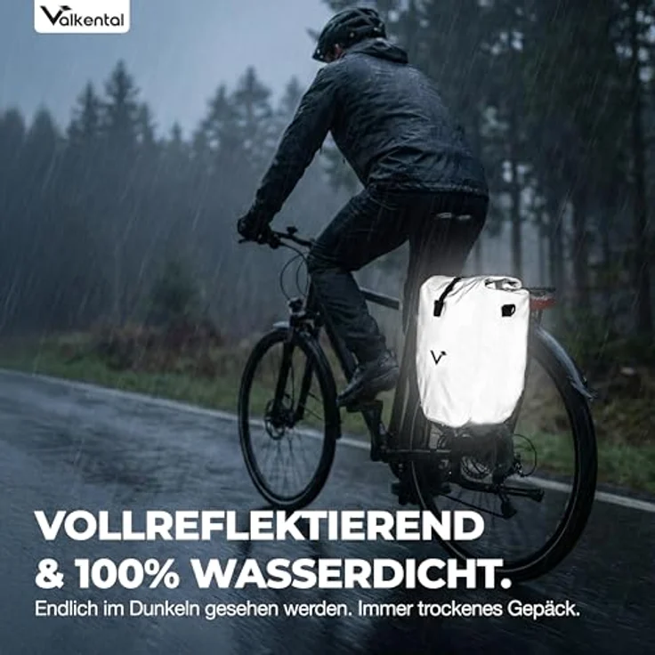 Valkental® Gepäckträgertasche, wasserdicht, 18-22L, abschließbar, reflektierend, bombenfester Sitz, mit Tragegurt – Bild 5