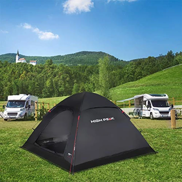 High Peak Kuppelzelt für 4 Personen Campingzelt Igluzelt 1500mm wasserdicht, Festivalzelt mit Wannenboden, grün – Bild 5