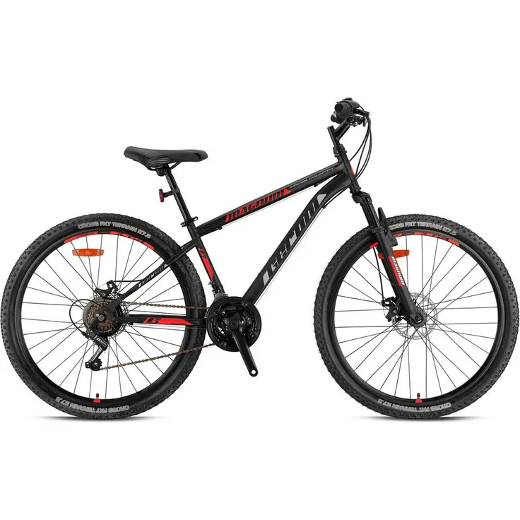 Ty-Trade MAGNUM 27,5 Zoll Mountainbike Kinder MTB, Rot, Stahlrahmen, 21 Gänge, Federgabel, Scheibenbremsen