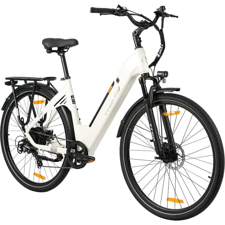 VANKEL E-Bike Cityrad E3-SE, Pedelec mit 648 Wh, 36V 18 Ah, 120 km Reichweite, 7-Gang Shimano Kettenschaltung, Heckmotor, Aluminiumrahmen