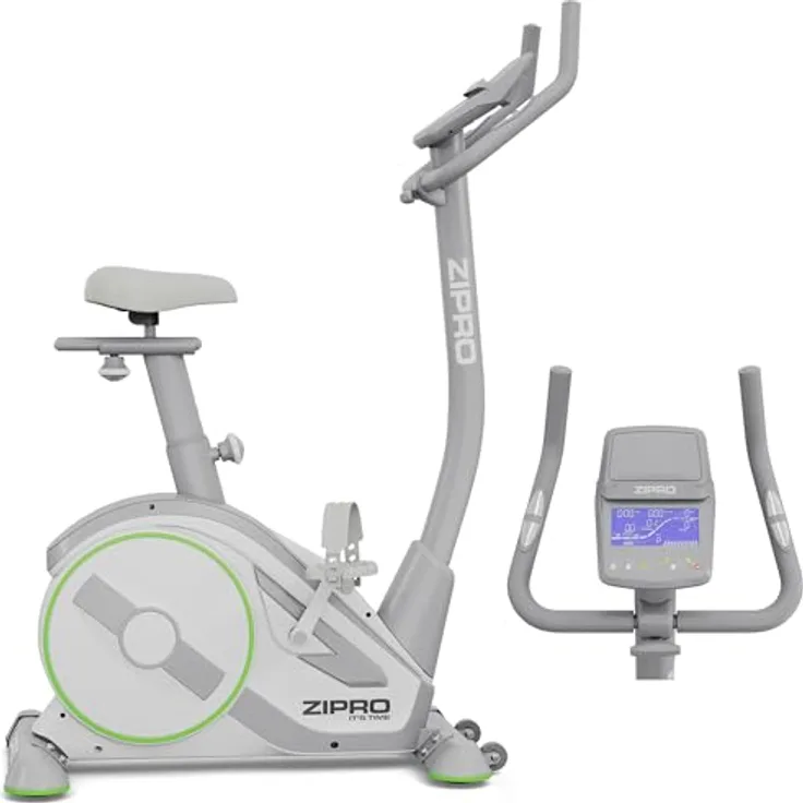 ZIPRO RAVE Heimtrainer Fahrrad - 32-Stufen-Widerstand, Herzfrequenzsensor, 11 Trainingsprogramme, Verstellbare Sitz- und Lenkerposition, Bluetooth-Konnektivität, Ergometer, Ideal für Cardio & Fitness