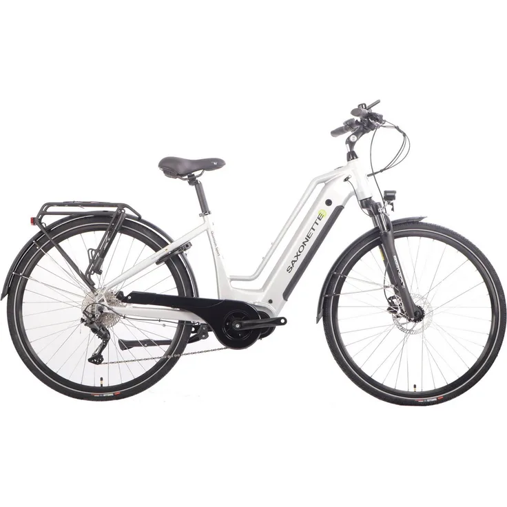 SAXONETTE E-Bike Trekkingrad Quantum Sport, 10 Gang Shimano Kettenschaltung, Mittelmotor 250 W, 540 Wh Akku, hydraulische Scheibenbremsen, für Damen und Herren