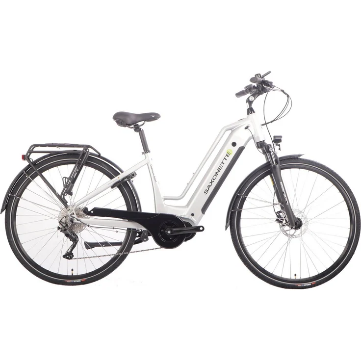 SAXONETTE E-Bike Trekkingrad Quantum Sport, 10 Gang Shimano Kettenschaltung, Mittelmotor 250 W, 540 Wh Akku, hydraulische Scheibenbremsen, für Damen und Herren
