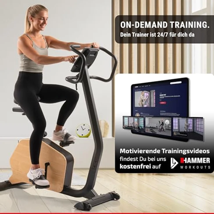 HAMMER Ergometer CardioPace 5.0 NorsK, 24 Programme, Bluetooth, 8 kg Schwungmasse, Kinomap & Zwift – Bild 3