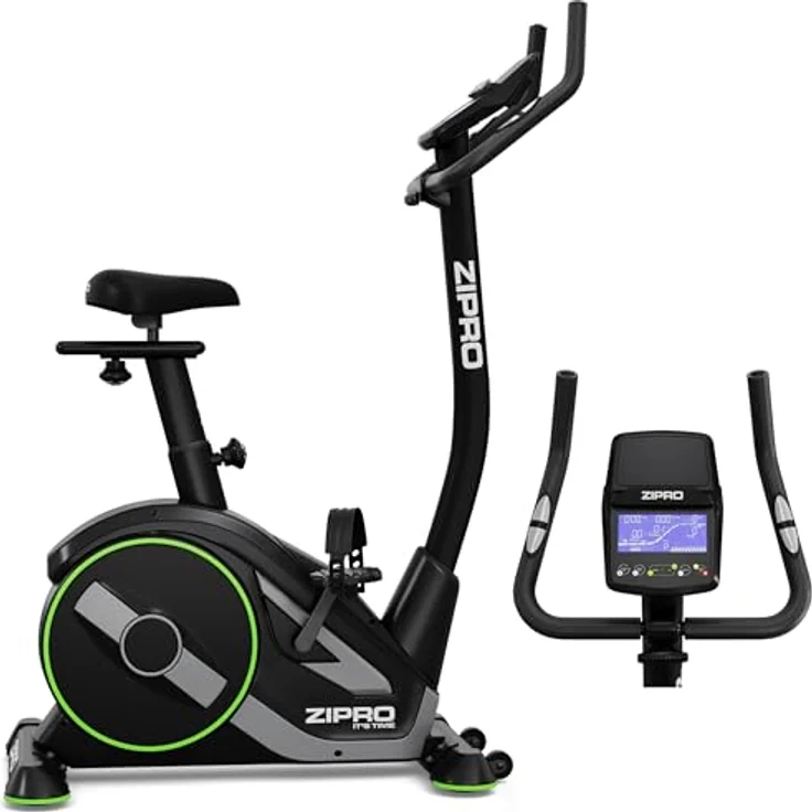 ZIPRO RAVE Heimtrainer Fahrrad - 32-Stufen-Widerstand, Herzfrequenzsensor, 11 Trainingsprogramme, Bluetooth-Konnektivität, Ergometer, Schwarz – Bild 1