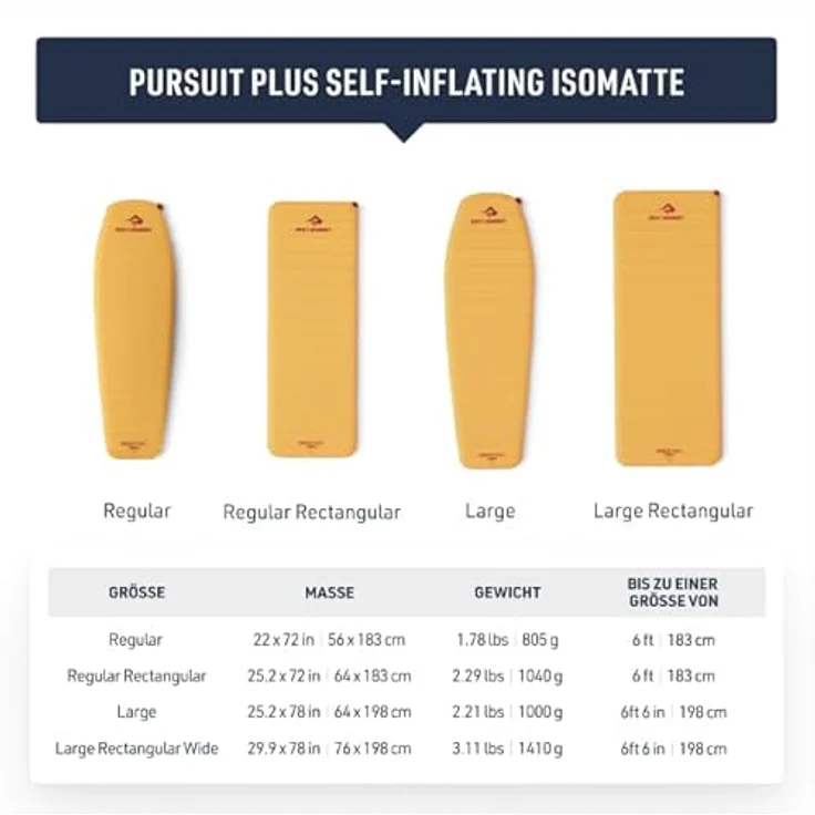 Sea To Summit Pursuit Plus Self Inflating Mat, bequeme Thermoluft-Isomatte, 1,04 kg, Zinnia Orange – Bild 3