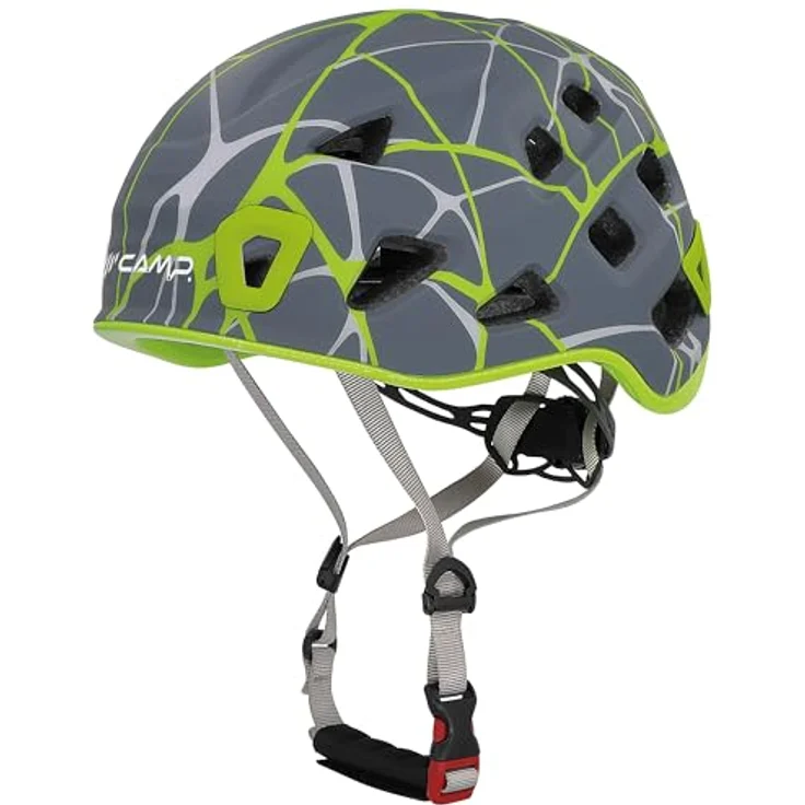 C.A.M.P. Storm, Kletterhelm 48-56 cm, leicht, grau/limette mit 22 Belüftungsöffnungen – Bild 1