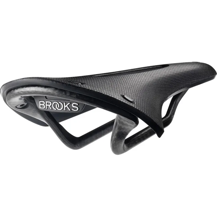 Brooks England C13 Carved, Velosattel mit flexibler vulkanisierter Gummidecke und Carbonrahmen, anatomische Druckentlastung