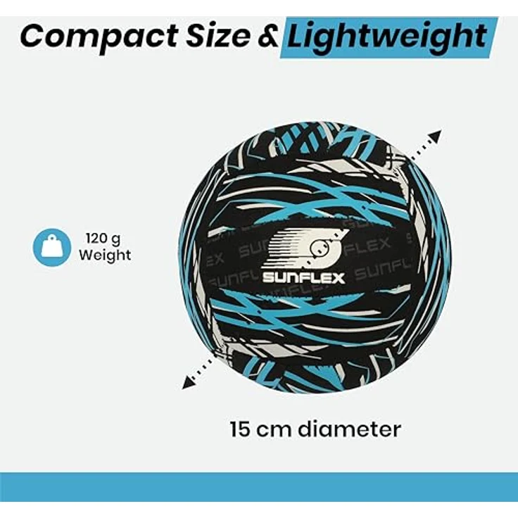 Sunflex Beach- und Funball Action Pro, Neopren Volleyball Größe 3, weich und leicht, blau/schwarz/weiß, robust und rutschfest, für Strand und Wasser – Bild 3