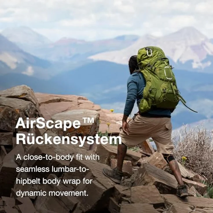 Osprey Aether 55 Deep Acorn Red S/M, Wanderrucksack mit variabler Passform und atmungsaktiver Rückenplatte – Bild 4