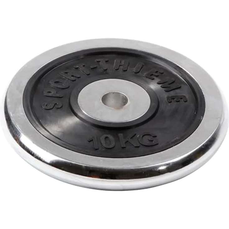 Sport-Thieme Chromhantelscheibe, Gusseisen, verchromt mit schwarzer Gummi-Einlage, 5kg-20kg, Ø 30 mm, leicht zu reinigen, langlebig, glatter Griff – Bild 2