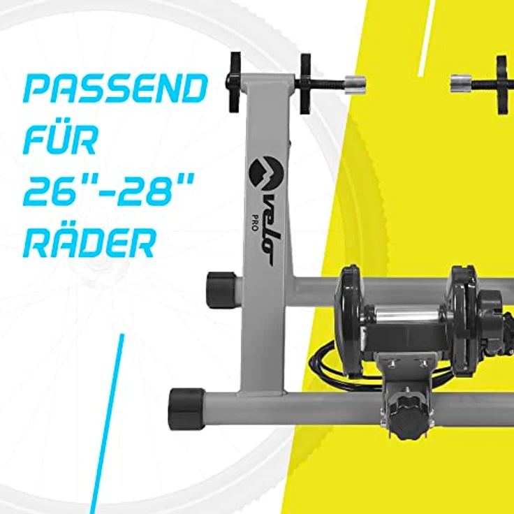 Velo Pro Turbo Trainer, Indoor-Rollentrainer für Mountain und Rennräder, 6-stufiger Widerstand, faltbar und vielseitig, passend für Radgrößen 26 bis 700c – Bild 4