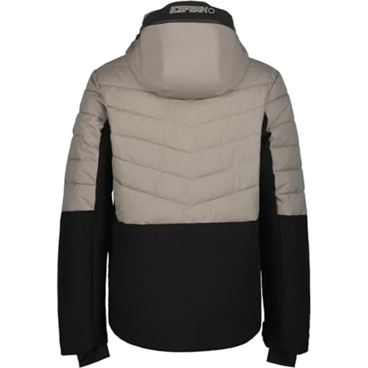 ICEPEAK Folsom S8 Herren Skijacke, wasserdicht und atmungsaktiv mit 4-Wege-Stretch, regulierbarer Kapuze und Schneefang, grau – Bild 3