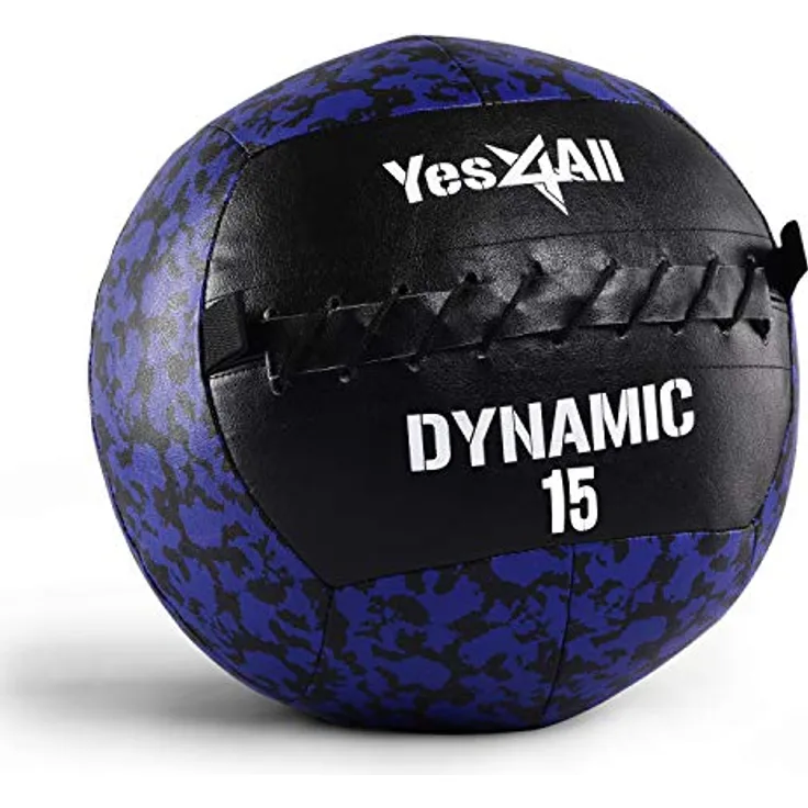 Yes4All XBBH Medizinball Wall Ball 6.8 kg Gewichtsball Weicher aus Leder für Ganzkörpertraining und Kraftübungen