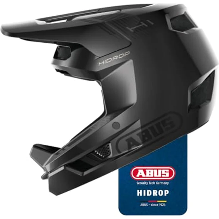 Abus HiDrop, MTB-Velohelm für 59-60 cm Kopfgröße, stoßfest, belüftet, mit Break-Away-Visier – Bild 1