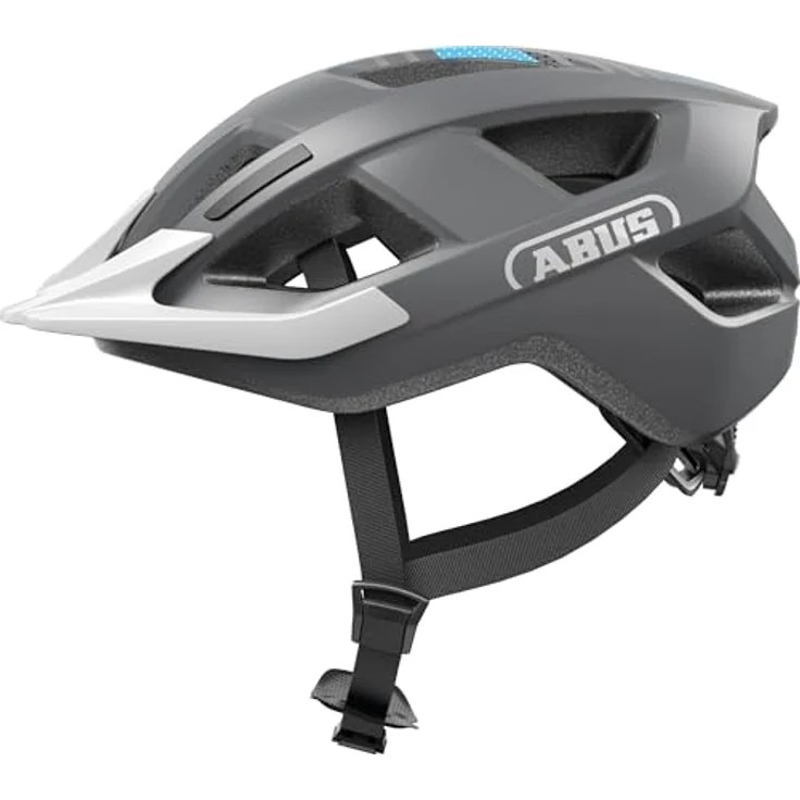 ABUS Aduro 3.0 LED, sportiver City-Fahrradhelm mit Rücklicht, Größe S, grau – Bild 1