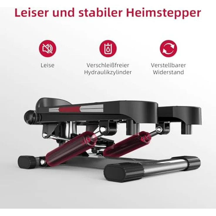 JASPORT ST1 Mini-Stepper für Zuhause, 2-in-1 Up-Down Swing Stepper mit Power Ropes, LCD-Display, Einstellbarer Widerstand, Bein- und Armtraining, Leise und Kompakt, Maximale Belastung 100 kg – Bild 3