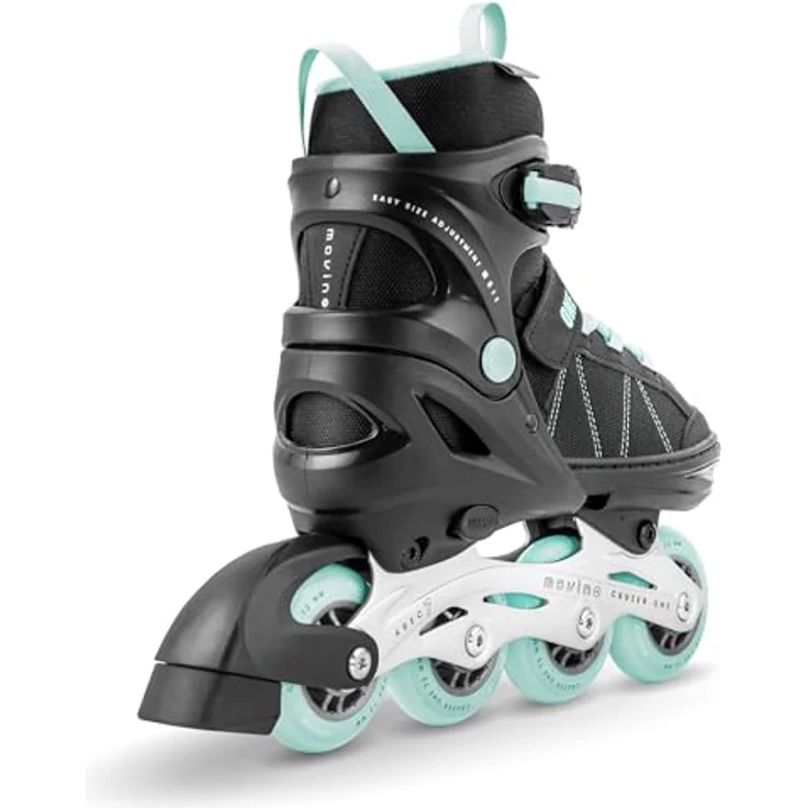 MOVINO Cruzer One UT-P707, Kinder Fitness Inline-Skates mit 3-fachem Verschlusssystem und verstellbaren Größen 34-41, Schwarz/Blau – Bild 4