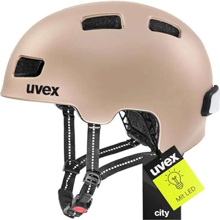 Uvex Sports City 4, Velohelm für E-Bike, 58-61 cm, gold-matt mit Belüftungsöffnungen und Reflektoren – Bild 1