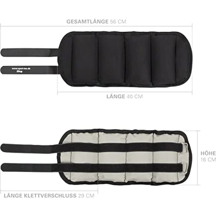 Sport-Tec Gewichtsmanschetten, 2 kg Arm- und Beingewichte mit Klettverschluss, strapazierfähiges Nylon, 2 Stück – Bild 5