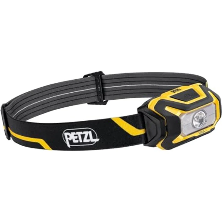 PETZL ARIA 1 Stirnlampe, Schwarz/Gelb, robust und wasserdicht (IP67), 450 lm, Hybrid-Konzept, Ein-Knopf-Steuerung – Bild 1