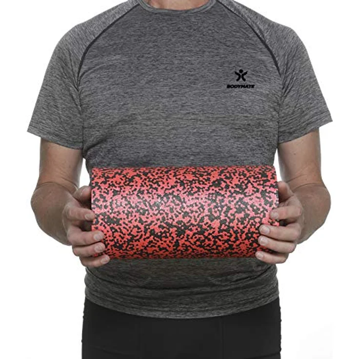 BODYMATE Faszienrolle STANDARD Mittel-Hart, 30x15cm, mit Gratis E-Book - Black/Pepper-Red – Bild 3
