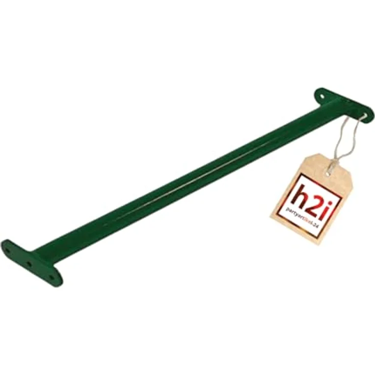 h2i Turnstange für Kinder | Reckstange aus Edelstahl | für Garten & Kinderzimmer | Klimmzugstange Outdoor & Indoor | Stange zum Turnen in Grün | Länge 125 cm – Bild 1
