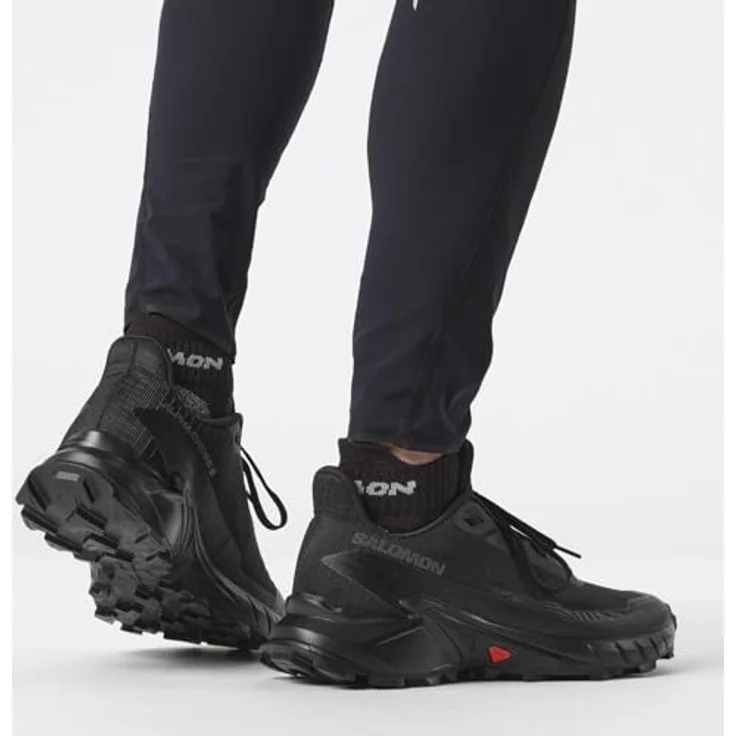 Salomon Alphacross 5 Herren Laufschuhe mit Mesh-Obermaterial, OrthoLite Einlegesohle und Contagrip Außensohle, Schwarz (Größe 44 2/3) – Bild 8