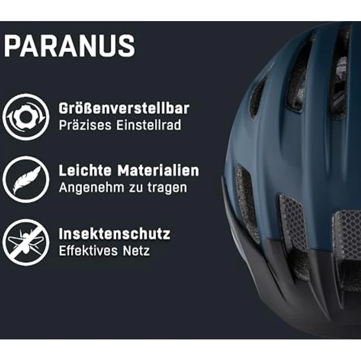 ALPINA Paranus, Trekking-Fahrradhelm mit stossabsorbierender EPS-Innenschale und Flynet, dunkelblau – Bild 2