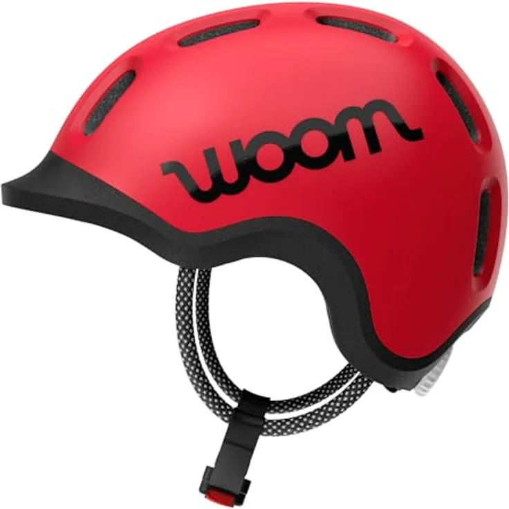 woom Ready Kinderhelm, Verstellbarer und pinch-freier Helm mit reflektierenden Details für Radfahren, Rollschuhlaufen und Scooterfahren, für Jungen und Mädchen (1-14 Jahre), Rot, X-Small – Bild 3