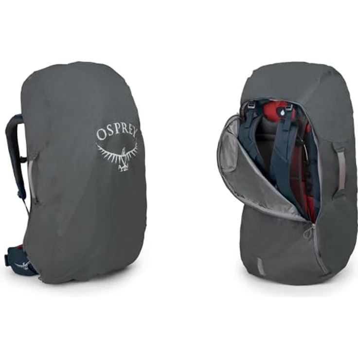 Osprey Farpoint Trek 55 Herren Rucksack, belüftetes Airspeed-Trampolin-Rückensystem, integrierte wasserdichte AirCover-Reisetasche, zwei Hüftgurttaschen mit Reißverschluss – Bild 4