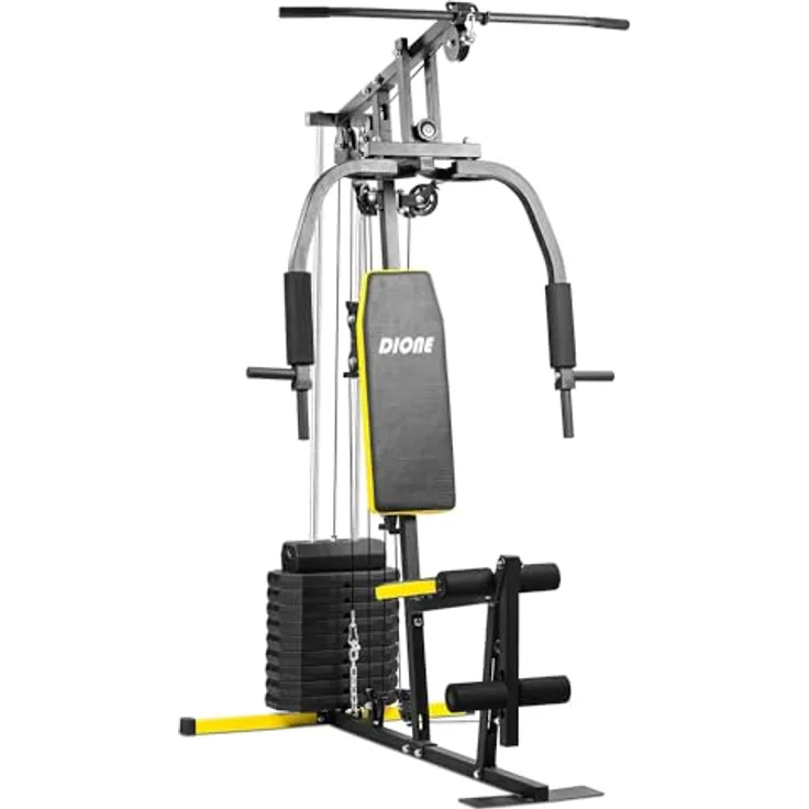 Dione HG2 Fitnessstation Multi-Gym Krafstation mit 45 kg Gewichten, schwarz