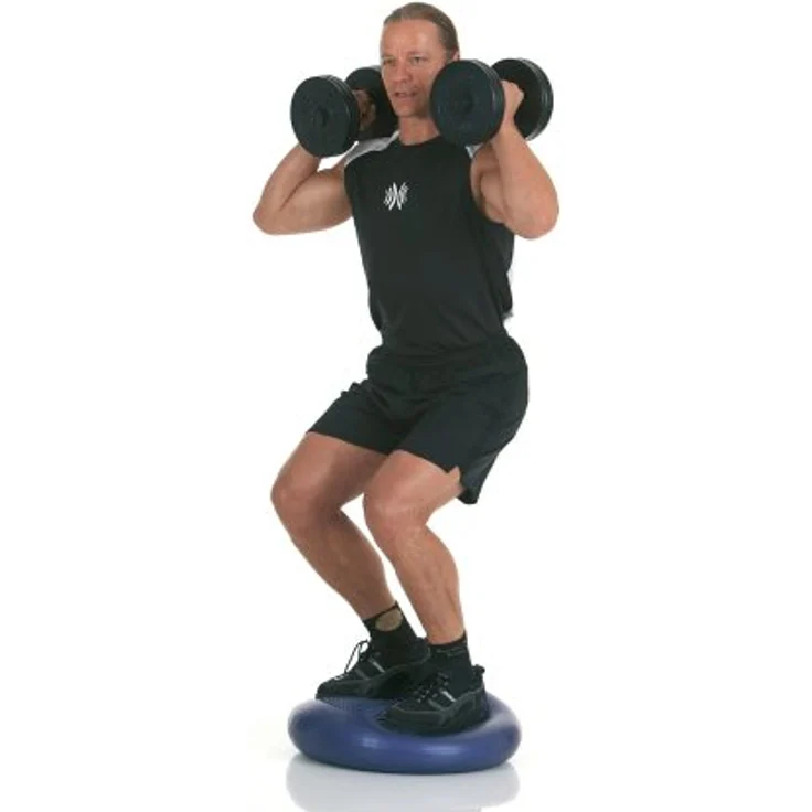 Ballsitzkissen mit Noppen 50 cm GeleichgewichtskissenDynair Ballkissen Level III blau XXL Balancekissen groß für Gleichgewicht Koordination und Stabilität Balance Pad Luftkissen Sitzkissen für Fitness, Yoga, Pilates – Bild 3