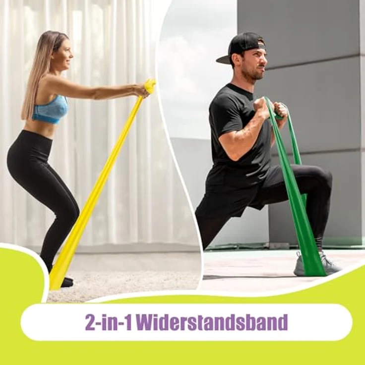 GYMERK Fitnessbänder 3er-Set, 1.8m Widerstandsbänder mit 3 verschiedenen Widerstandsstufen und Übungsanleitung, ideal für Yoga, Pilates und Krafttraining – Bild 3