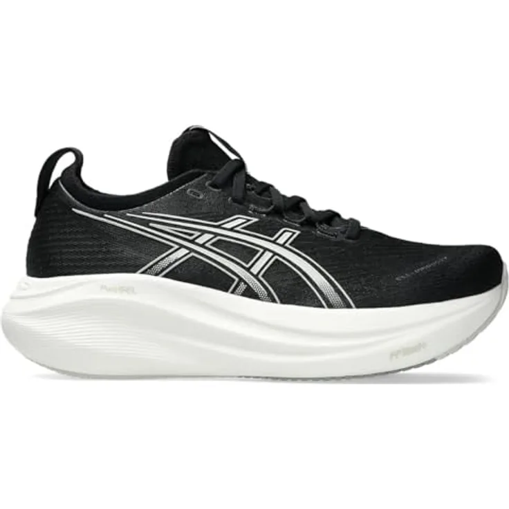 Asics Gel-Nimbus 27, Laufschuh mit FlyteFoam-Technologie und Gel-Dämpfung, Schwarz/Grau, US 8,5 / EUR 40 / UK 6,5