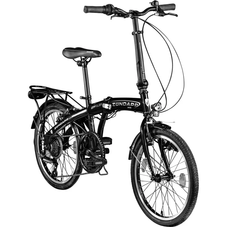 Zündapp Faltrad ZF20, 20 Zoll Klapprad mit 6-Gang Kettenantrieb, schwarz