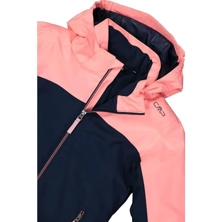 CMP KID G JACKET SNAPS HOOD Mädchen-Skijacke, wasserdicht mit Clima-Protect-Membran, abnehmbare Kapuze, zwei Reißverschlusstaschen, blue ink-lotus 164 – Bild 4