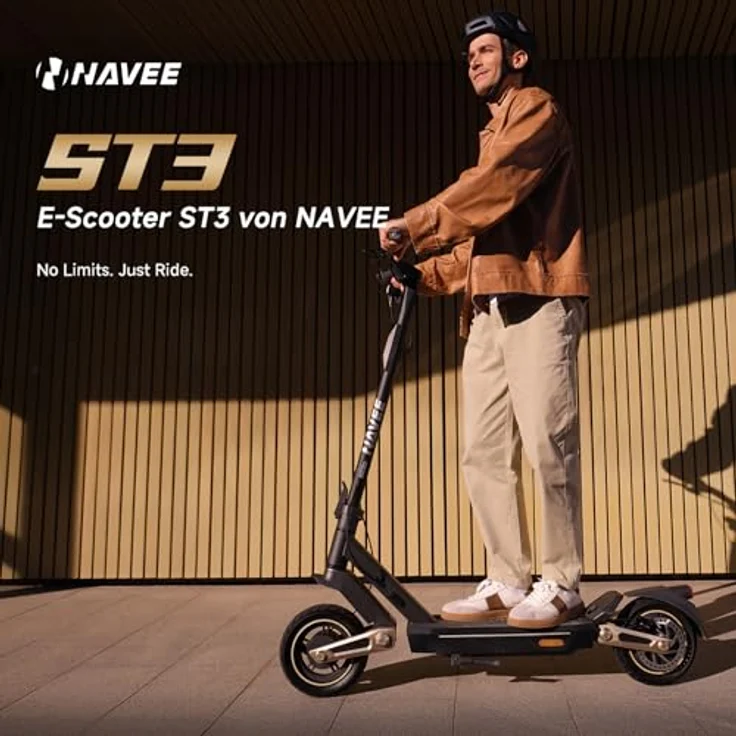 NAVEE ST3 E-Scooter 60 km Reichweite 1000 W Motor App-Steuerung Apple Find My TCS Federung E-ABS Straßenzulassung 20 km/h – Bild 3