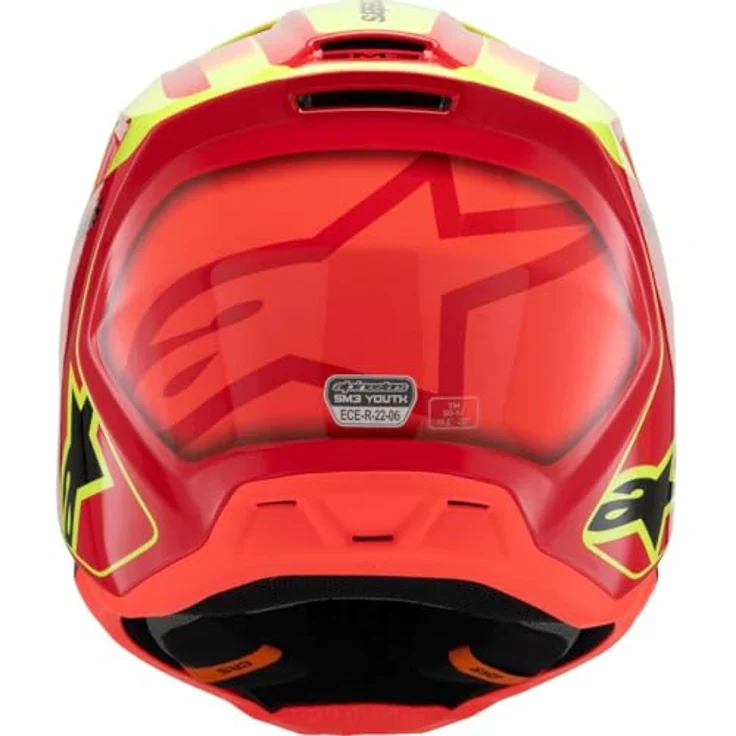 Alpinestars SM3 Fray Kinderhelm, leichter MX-Enduro Helm in Rot/Gelb/Schwarz mit optimalem Aufprallschutz und anpassbarer Passform – Bild 6