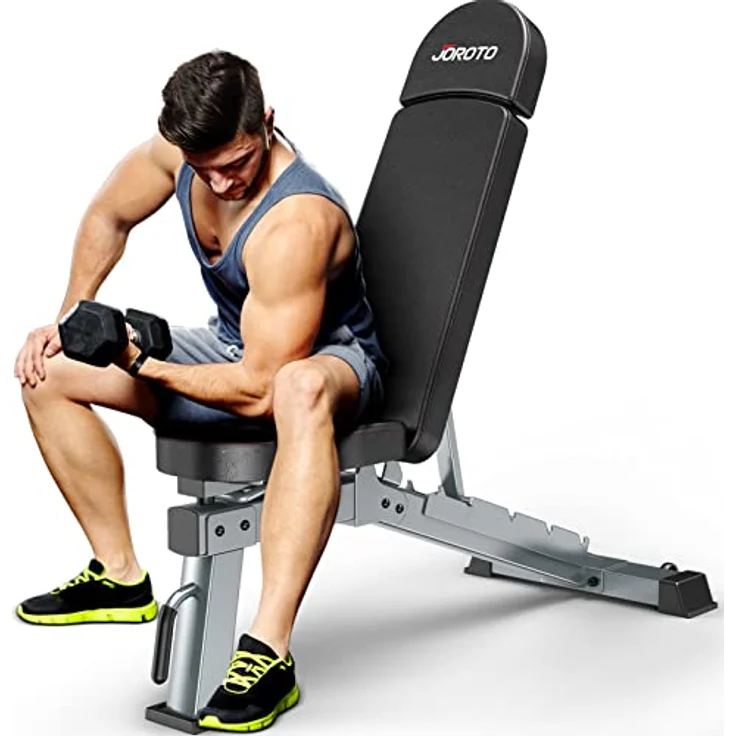 JOROTO Premium Hantelbank | Praktische Fitnessbank, geeignet als Schrägbank & Flachbank Bankdrücken Bank für Ganzkörpertraining | MD80, Folding Flach Einstellbar Bauch, Folding Flach Einstellbar Bauch – Bild 1