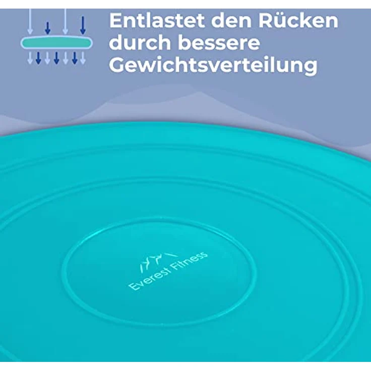 EVEREST FITNESS Balance Kissen - Luftkissen mit 33 cm Durchmesser - Orthopädisches Sitzkissen zur Stärkung der Balance, türkis – Bild 4