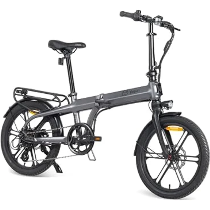PixelPilot 20 Zoll Faltbares City E-Bike, 250W Motor, 378Wh herausnehmbarer Akku, bis 60 km Reichweite, 7-Gang Shimano, hydraulische Scheibenbremsen – Bild 3