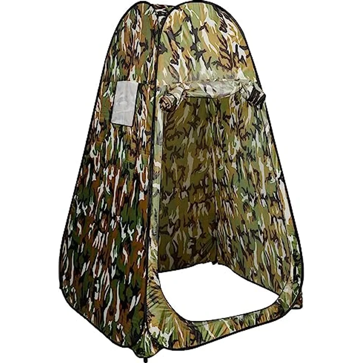 COSTWAY Pop-up Duschzelt, Toilettenzelt mit Fenster, 190x120x120cm, Flecktarn, leicht und tragbar – Bild 1