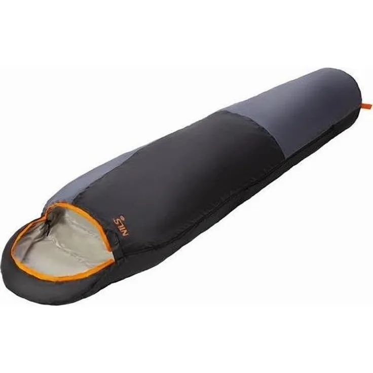 Nils Nc1705, Mumienschlafsack Ultraleicht, 215 cm, Komforttemperatur bis 5 °C, Grau-Orange