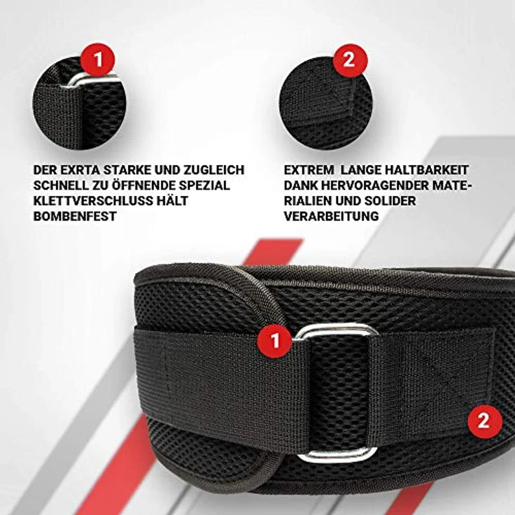 Legend Gewichthebergürtel Fitness-Gürtel für Bodybuilding, Krafttraining, Gewichtheben und Crossfit Training - Trainingsgürtel für Damen und Herren (Schwarz, XS) – Bild 3