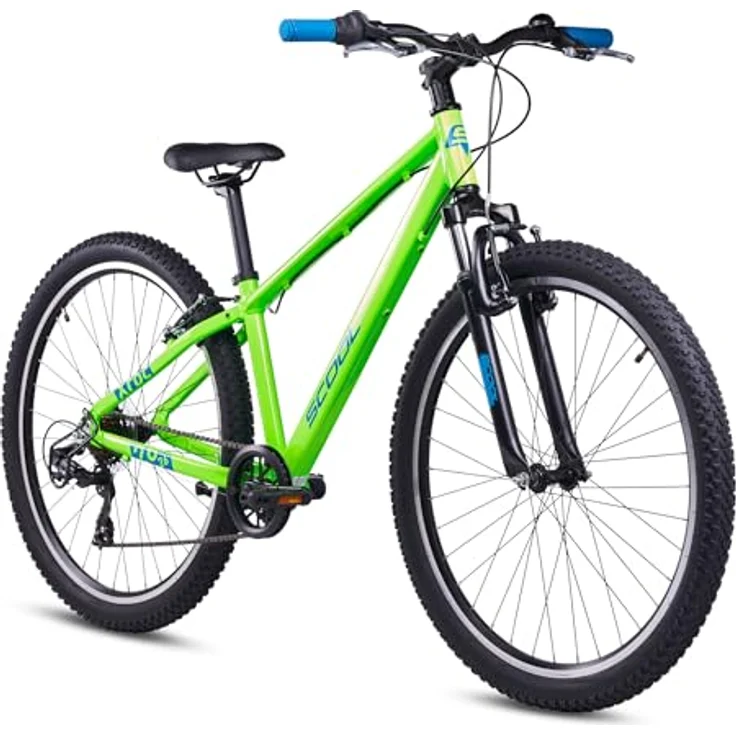 S’COOL Xroc pro Mountainbike 26 Zoll, 7-Gang Kettenschaltung, Alu-Hardtail, für Kinder 6–12 J., Farbe: Neon Green/Ocean – Bild 2