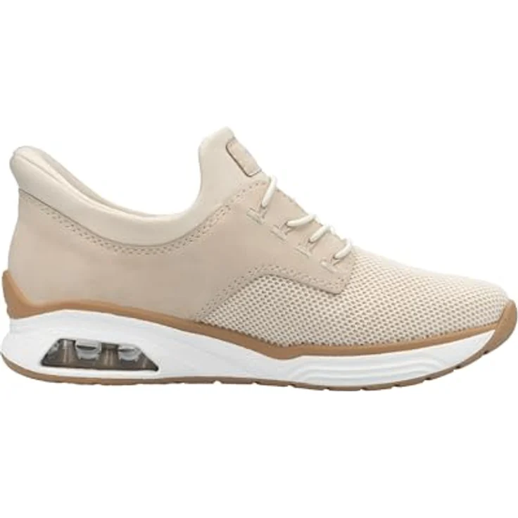 Rieker Damen Halbschuhe M5665-60, beiger Slipper mit hohem Komfort und coolem Design – Bild 3