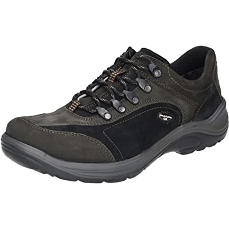 Waldläufer HAYO Trekkingschuh, Halbschuh aus Nubukleder mit wasserabweisender WaldläuferTEX-Membran, schiefer/schwarz – Bild 1