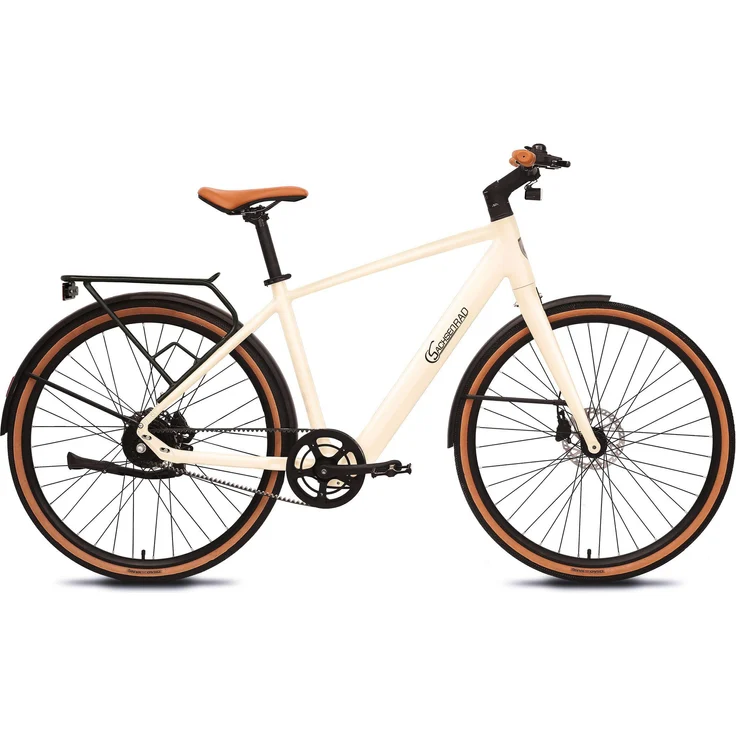 SachsenRAD C3M Roma II, Urban City E-Bike mit KI-Unterstützung, Riemenantrieb, 16kg, marmorweiß, 28 Zoll